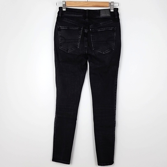 American Eagle Womens The Dream Jean Hi-Rise Jegging Black Denim Size 0 Short - Picture 2 of 15